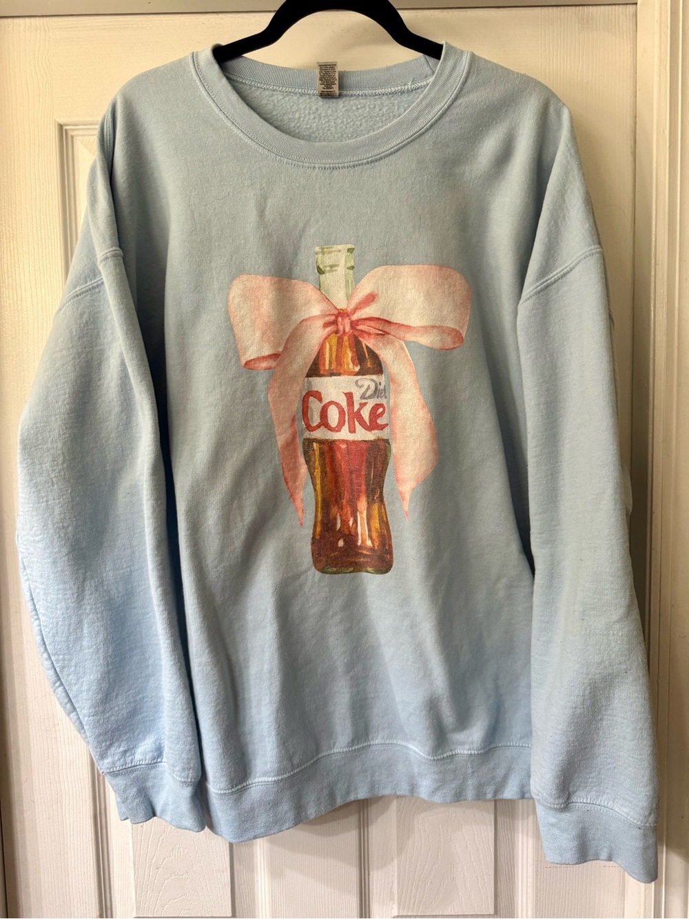 Golden Blue Diet Coke Sweatshirt with Bow, Size 1X